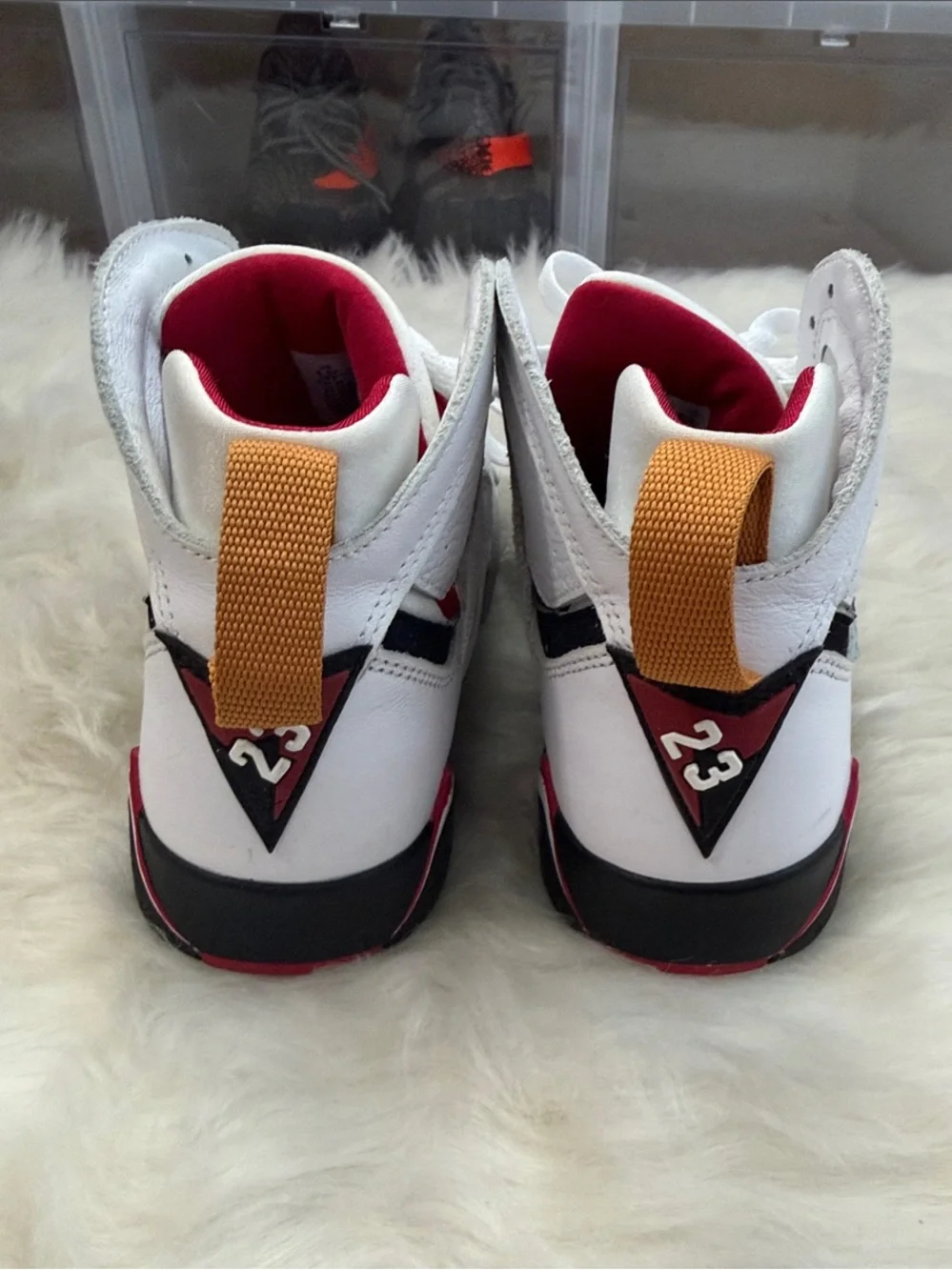 Jordan 7 ( Cardinals) White/Red/Gold Basketball Sneakers
